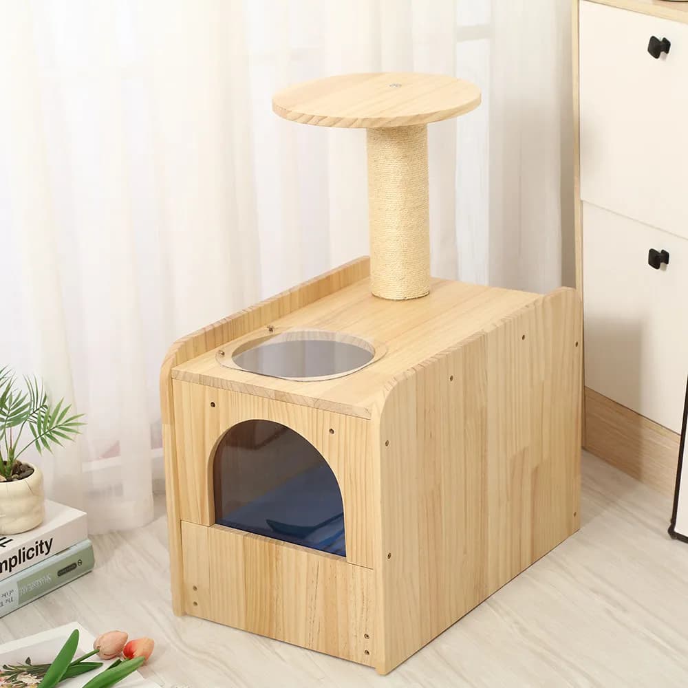Lettiera per gatti con ingresso laterale, a forma di castello, per l'addestramento, accessori per lettiera a castello, per defecazione, accessori per gatti, articoli per la casa