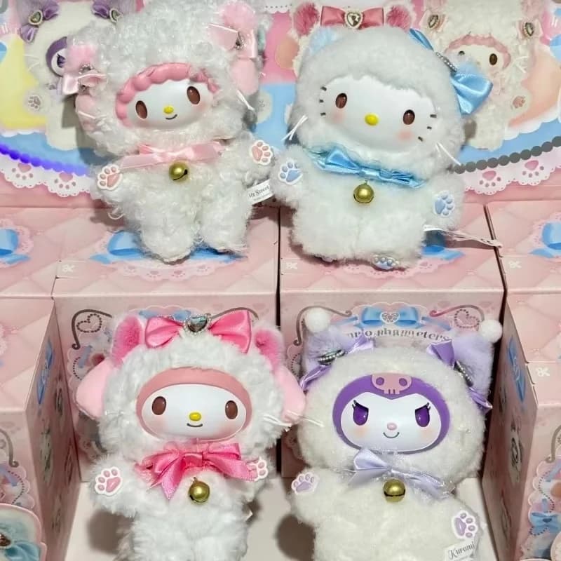Genuine Hello Kitty Kuromi Twinkle Meow Meow Group Series Blind Box Vinyl Plush Pendant Cute Dolls Figure Toys Birthday Gift