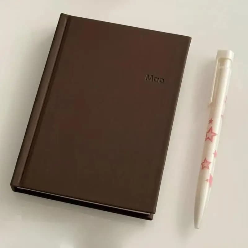 Quaderno portatile con copertina rigida in pelle PU, 128 pagine, carta a righe/non rigata