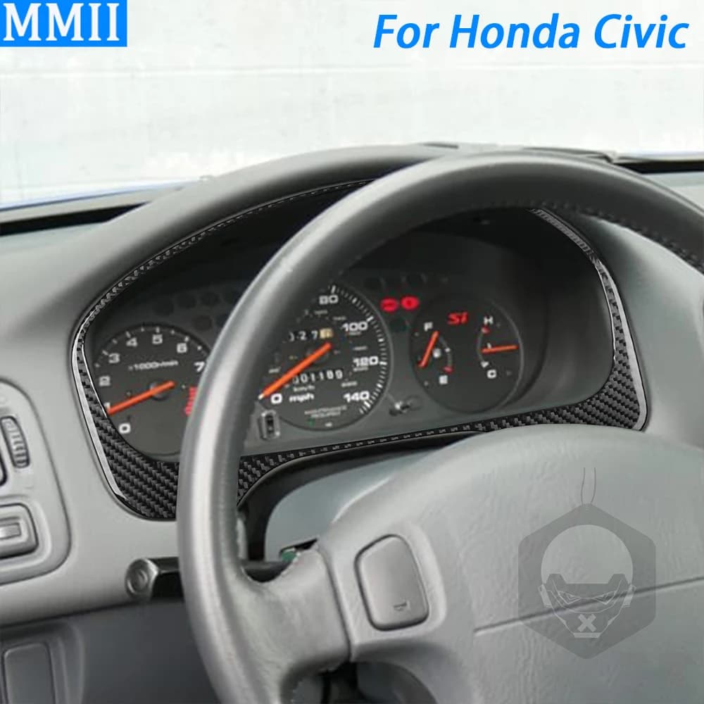 Per Honda Civic 1996 1997 1998 1999 2000 cruscotto in fibra di carbonio tachimetro pannello Trim Cover accessori interni auto Sticker