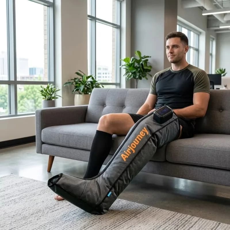 6-Chamber USB Rechargeable Pressotherapy Machine Timing Control Air Compression Leg Recovery Massage Boots System