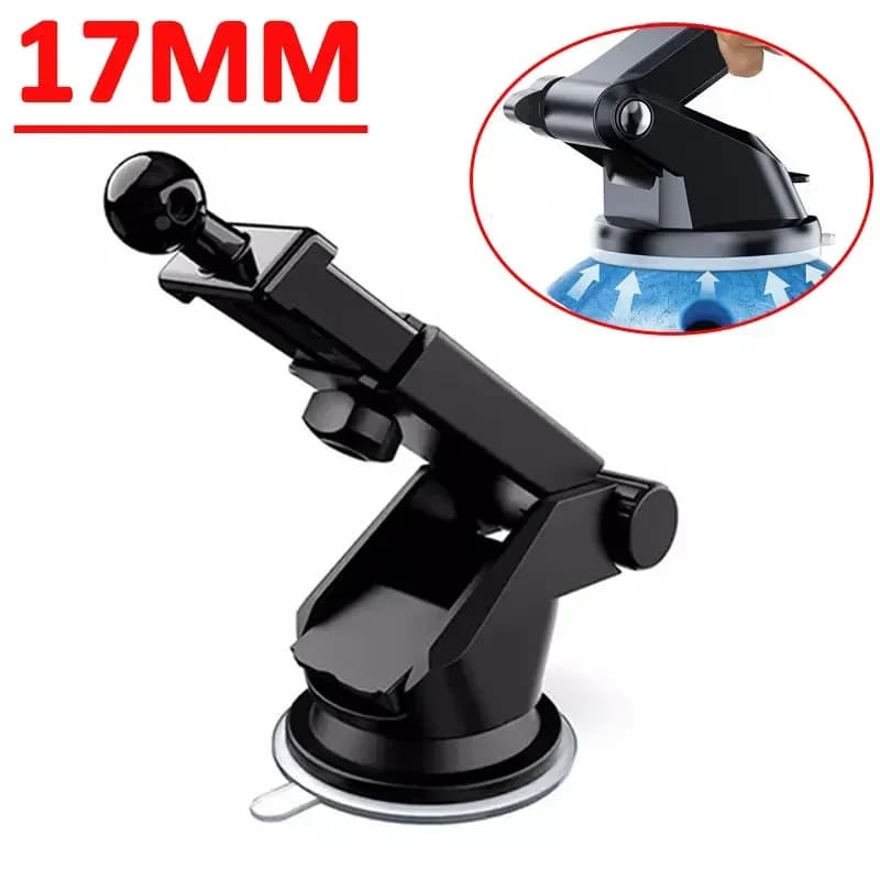 Supporto per telefono da auto da 17 mm con ventosa e base a sfera per montaggio su parabrezza o cruscotto