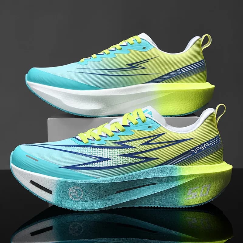 Scarpe da Corsa Uomo Donna con Piastra in Carbonio, Speciali per Maratona, Traspiranti, Leggere, Comode, Antiscivolo