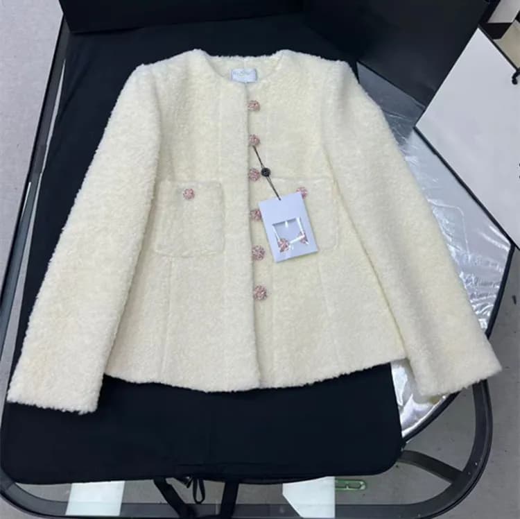 Collezione Primavera 2026: Set Moda Donna Europea Personalizzabile - Cappotto in Lana Monopetto a Maniche Lunghe