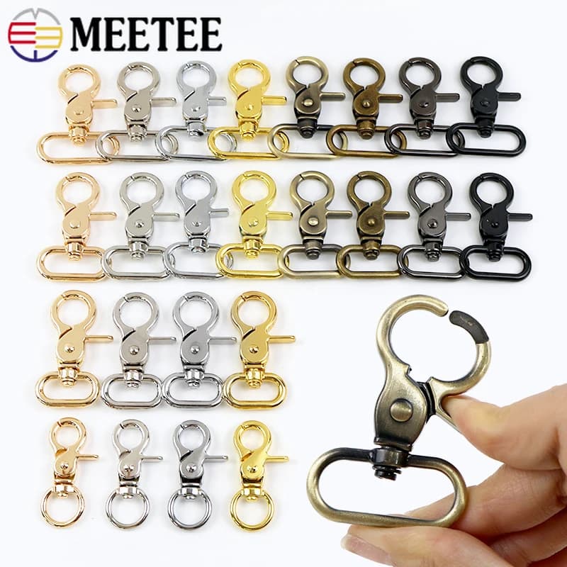 10 pz 10-50mm fibbie in metallo per tracolla collare per cani girevole chiusura a moschettone tessitura grilletto moschettoni accessori borsa fai da te