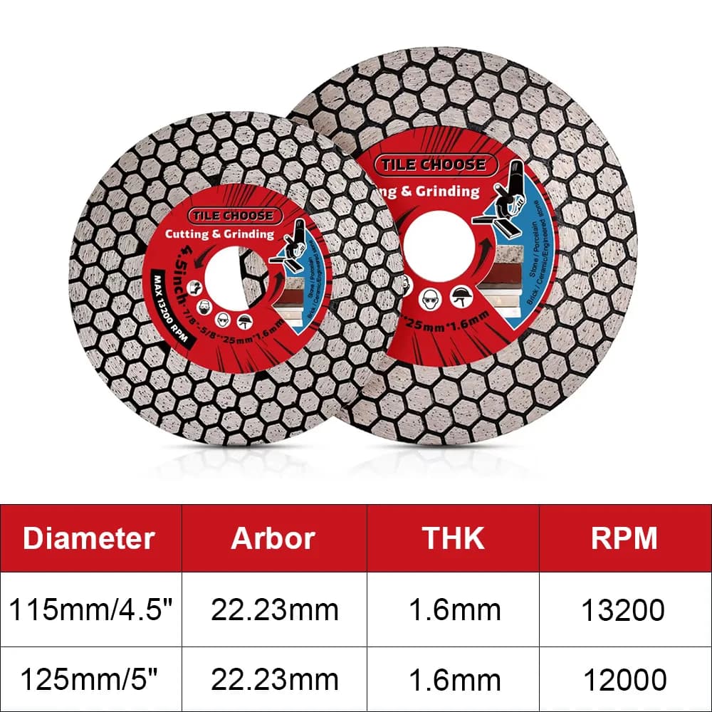 D115mm/125mm Lama diamantata Disco da taglio diamantato Piastrelle in ceramica Porcellana Marmo Lama per sega circolare per il taglio della pietra abrasiva
