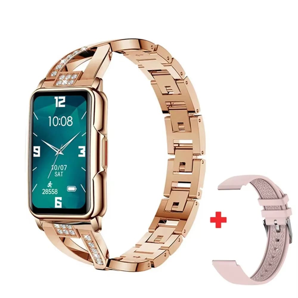 Smart watch for women, luxury watch with diamonds, heart rate monitor, fitness tracker, smartwatch for Android and iOS phones