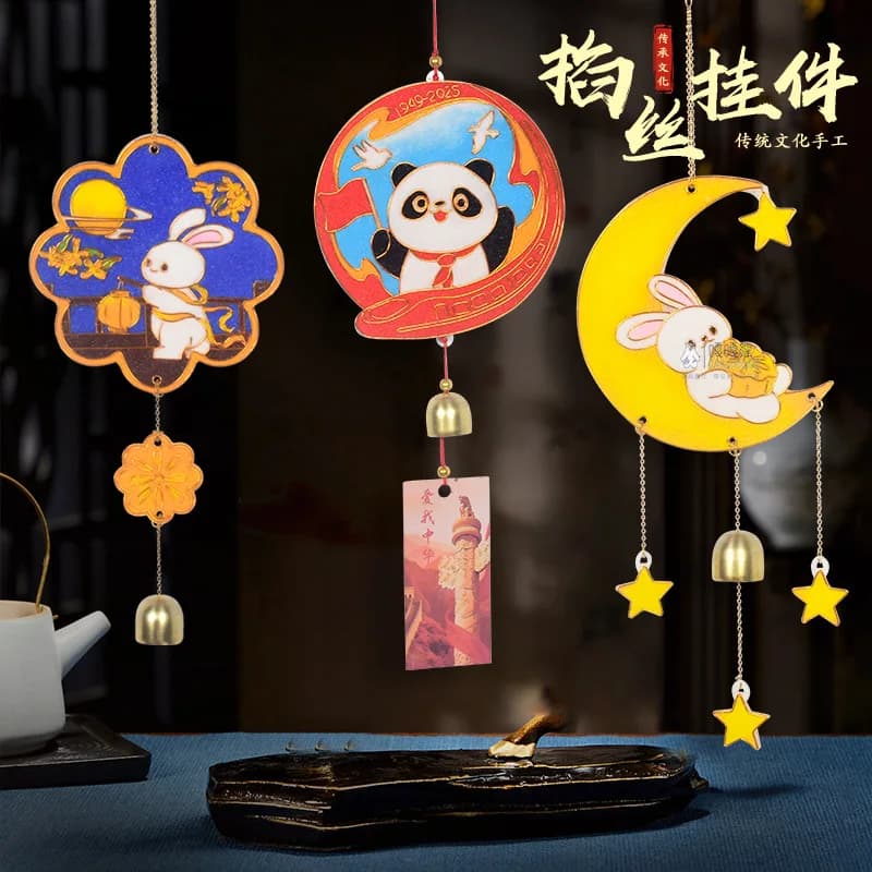 Cartoon CloisonneEnamel Pendant Handmade Material Package. Diy Cloisonne Wind Chimes Hanging Ornaments. Homemade Handmade Gifts