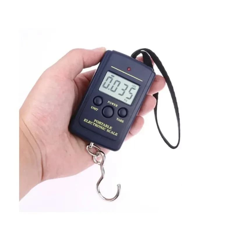 Mini bilancia elettronica digitale da appendere 40 kg, bilancia portatile multifunzione con gancio per pesca, bagagli, valigie e viaggi