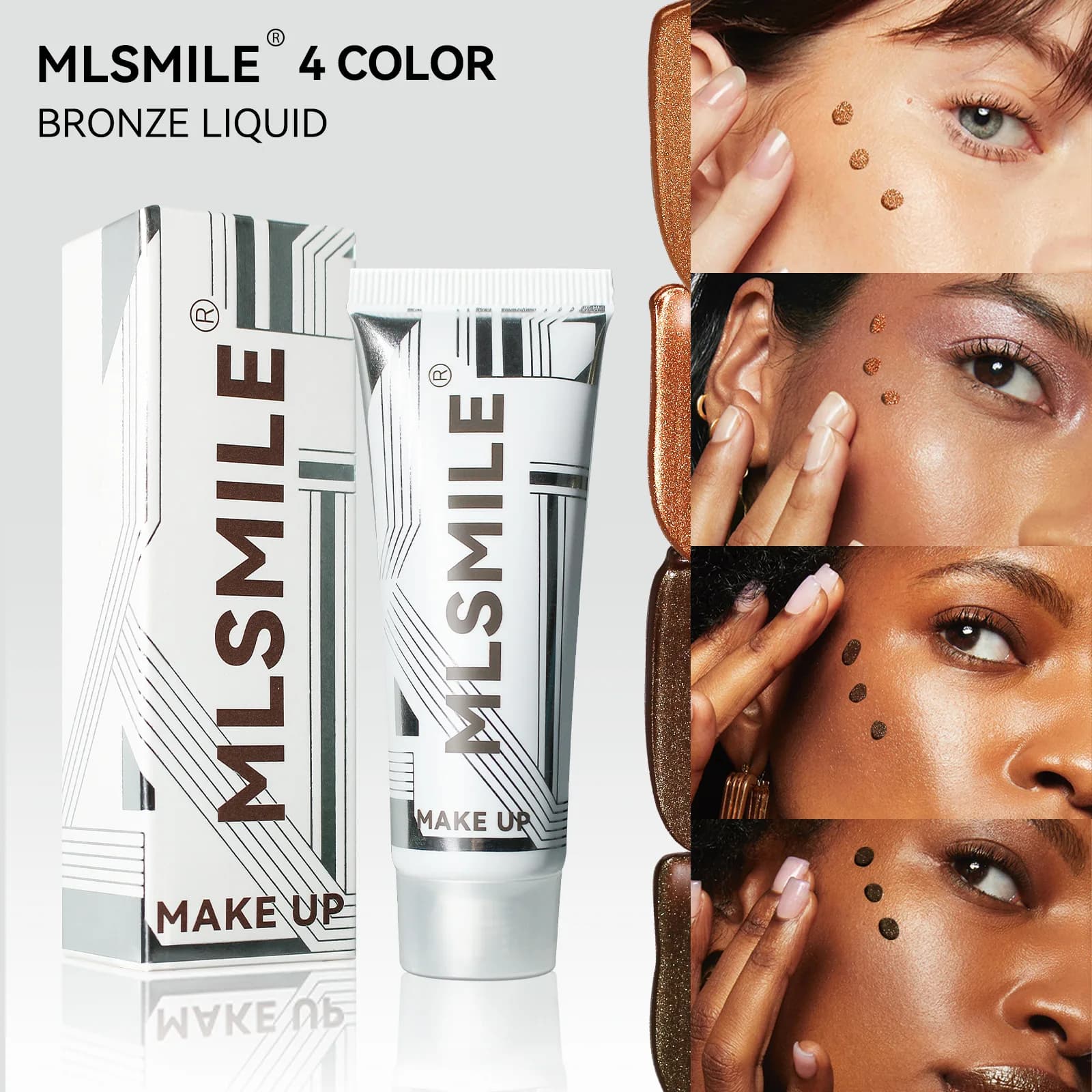 Fondotinta liquido impermeabile Tono pelle nera Fondotinta in bronzo Correttore Fondotinta abbronzante naturale Primer in crema Trucco viso