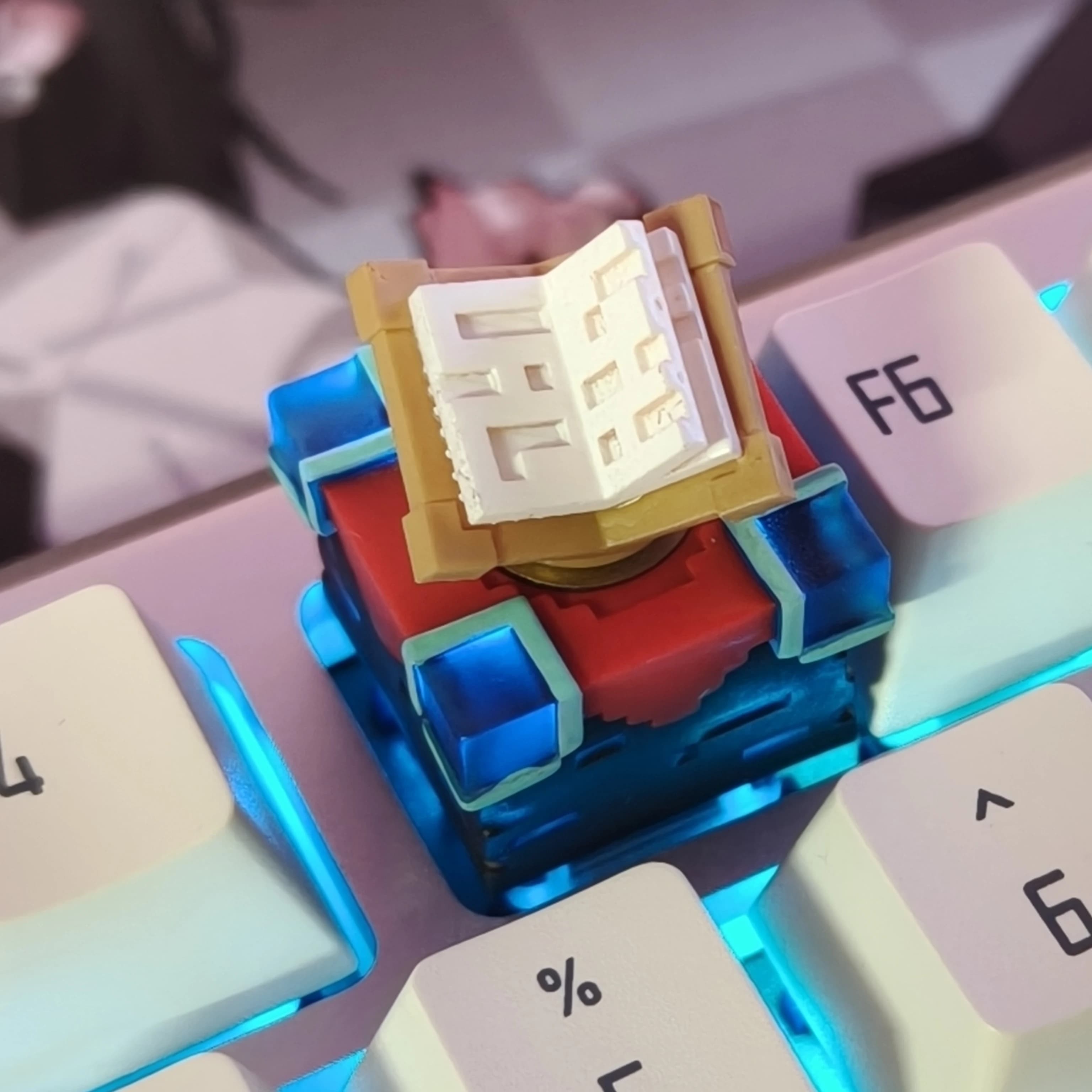 My World Enchanting Tastiera Meccanica Rotante Trasparente con Keycaps Personalizzati e Tasti ESC Personalizzabili