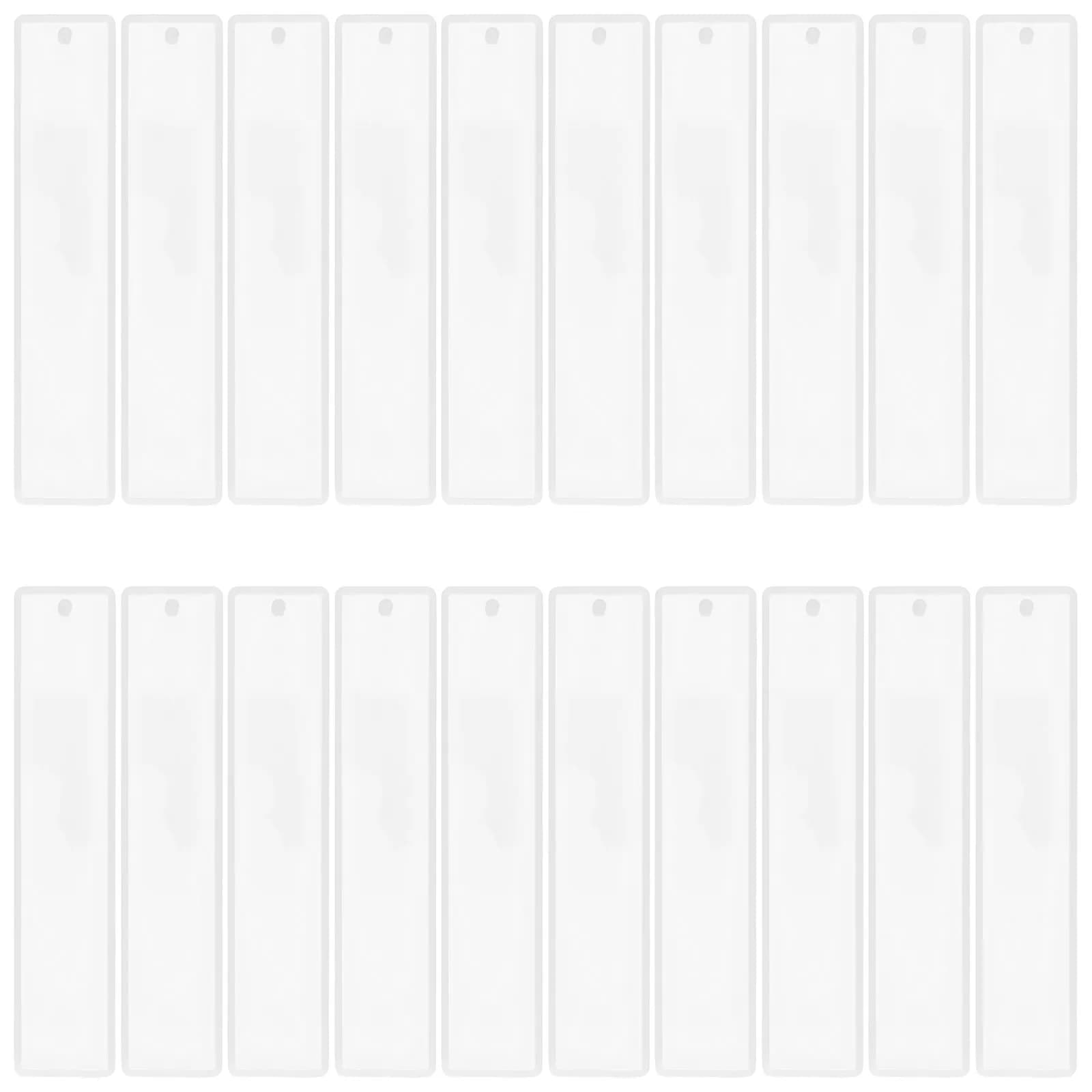 20Pcs Silicone Bookmark Molds Rectangle Resin Mold for Epoxy Casting Easy Release Reusable DIY Craft Supplies Bookmark Mould