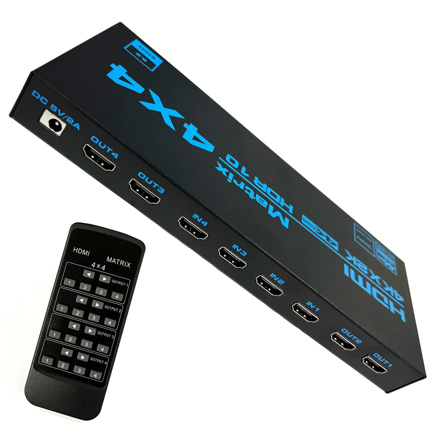 Switch a matrice HDMI 4K 4 in 4 out 4K 60Hz True Matrix Switcher HDMI Splitter Convertitore audio video 4x4 Supporto HDR EDID HDCP 2.2