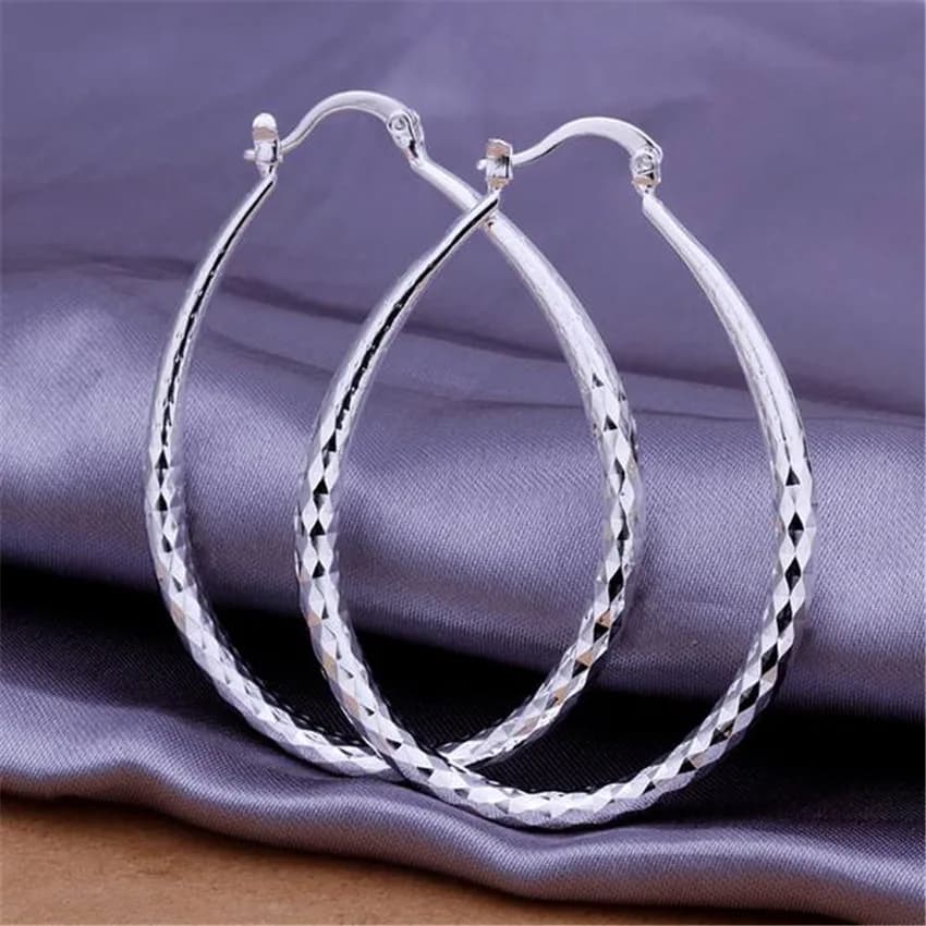 Orecchini all'ingrosso in argento sterling 925, gioielli di moda grandi ed eleganti per donna, regalo raffinato per matrimonio