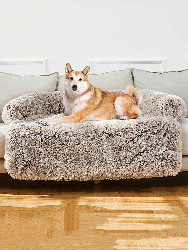 Cuscino per Divano per Animali Domestici in Peluche Lungo e Caldo, Cuccia per Cani Staccabile e Lavabile, Tappetino Riscaldante Invernale per Animali Domestici, Cuscino Morbido Universale per Cani