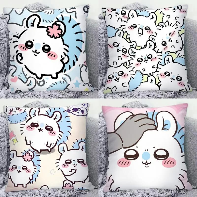 Chiikawa Momonga Pillow Kawaii Anime Flying Squirrel Print Cushion Cute Cartoon Throw Pillow Case Home Sofa Decor Festival Gift