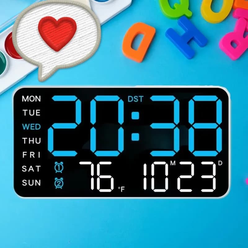 Orologio da parete digitale intelligente gigante Un schermo per controllare la data della temperatura, la tecnologia domestica tira completa!