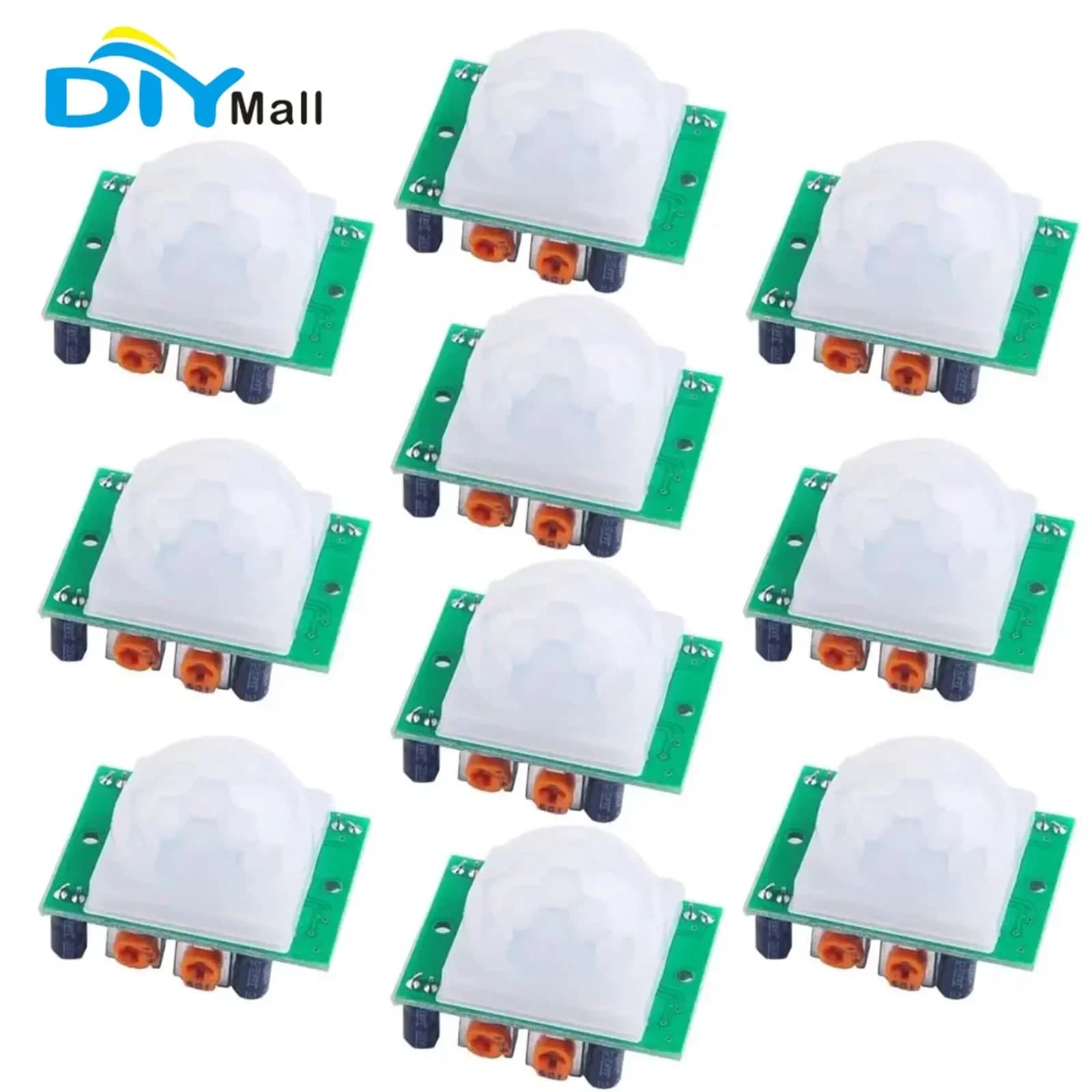 10pcs PIR Motion Sensor Module Adjustable IR Infrared with Trigger Delay Features for Raspberry Pi Projects