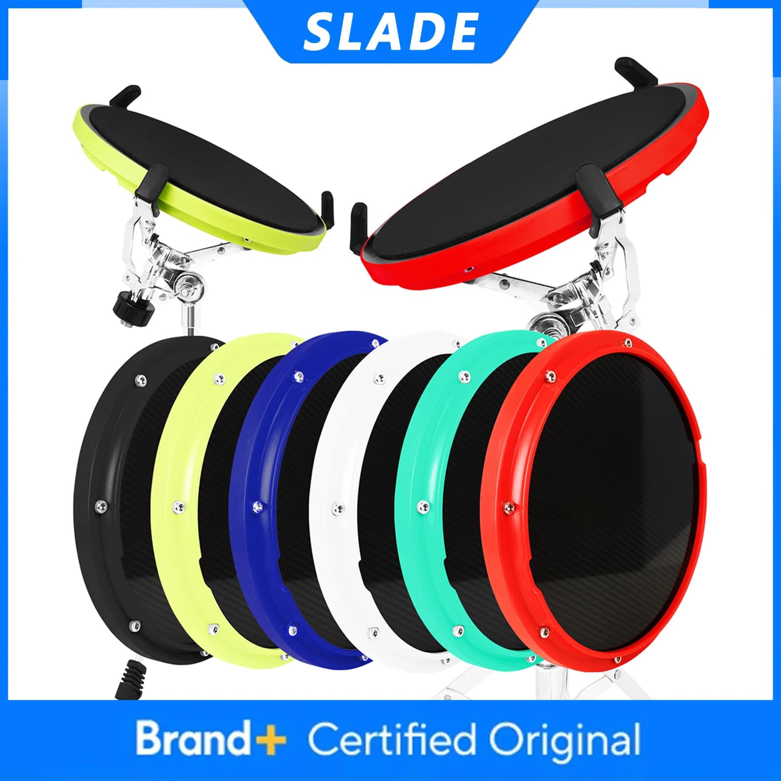 SLADE Pad per Pratica Batteria Silenziosa da 10 Pollici in Fibra di Carbonio, Pad per Pratica Batteria, Pad per Rullante Silenzioso, Accessori per Strumenti a Percussione