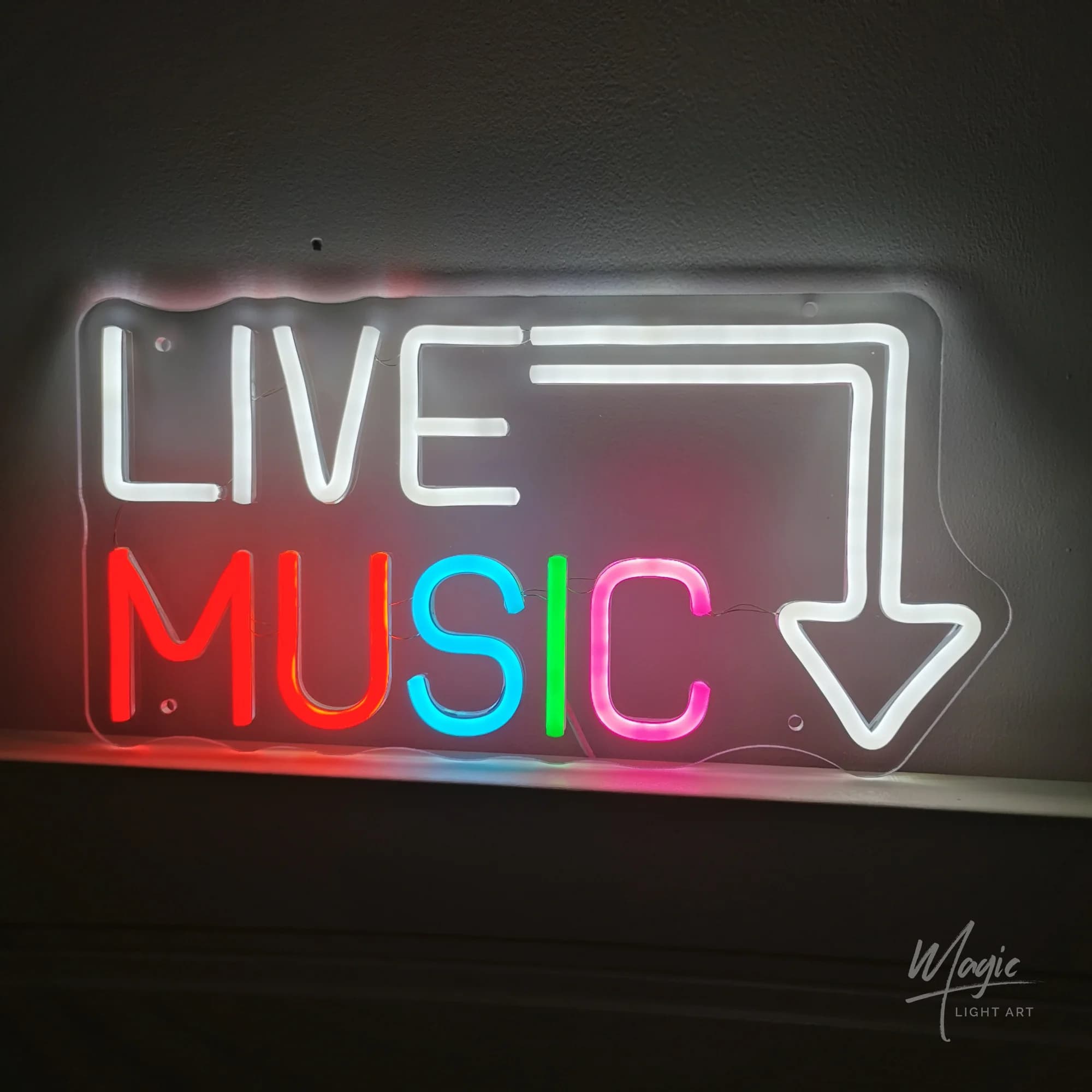 Insegne al Neon LED Artigianali per Musica dal Vivo, Decorazione da Parete per Discoteche, Bar o Camere da Letto, Stadi Musicali