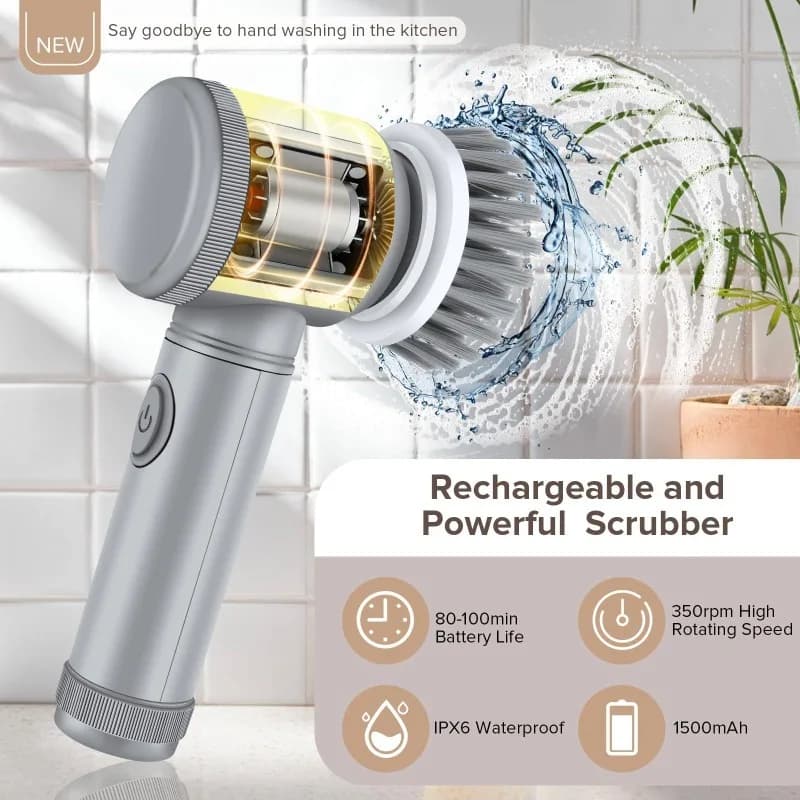Pulitore multifunzionale Lucido per scarpe elettrico Spazzola per pulizia elettrica Cucina Bagno