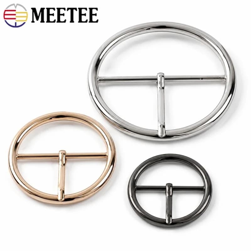 4Pcs 20-50mm Round Metal Belt Buckle Adjustable Pin Buckles DIY Women's Coat Sewing Buttons for Bags Clothing Decor Accessories