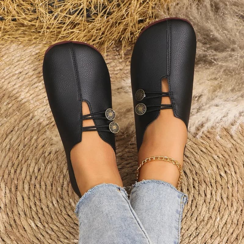 Scarpe Basse da Donna 2026 Nuove in Pelle Slip-On con Punta Tonda, Scarpe Casual Comode e alla Moda, Mocassini da Donna Taglie Forti, Zapatos De Mujer