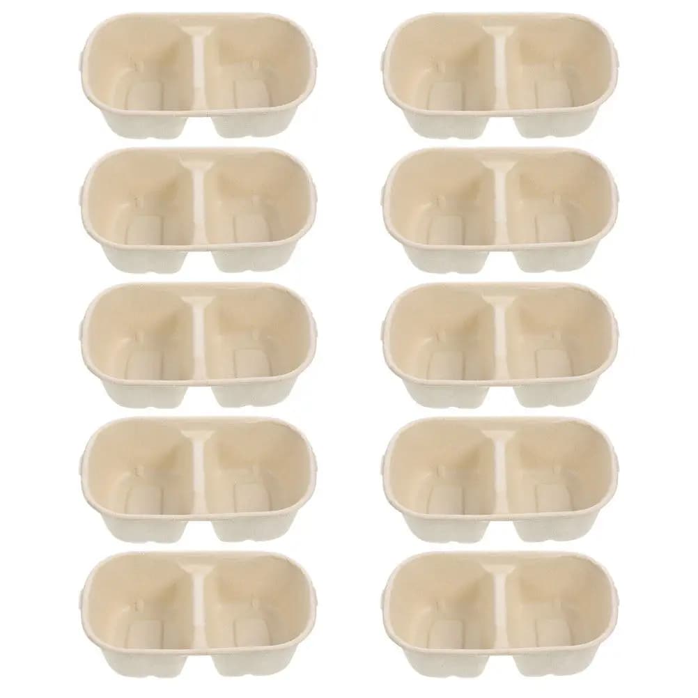 10Pcs Disposable Cat Bowls Stable Wheat Straw Pulp Multifunction Pet Feeding Tray Travel Food Water Holder Convenient Outdoor