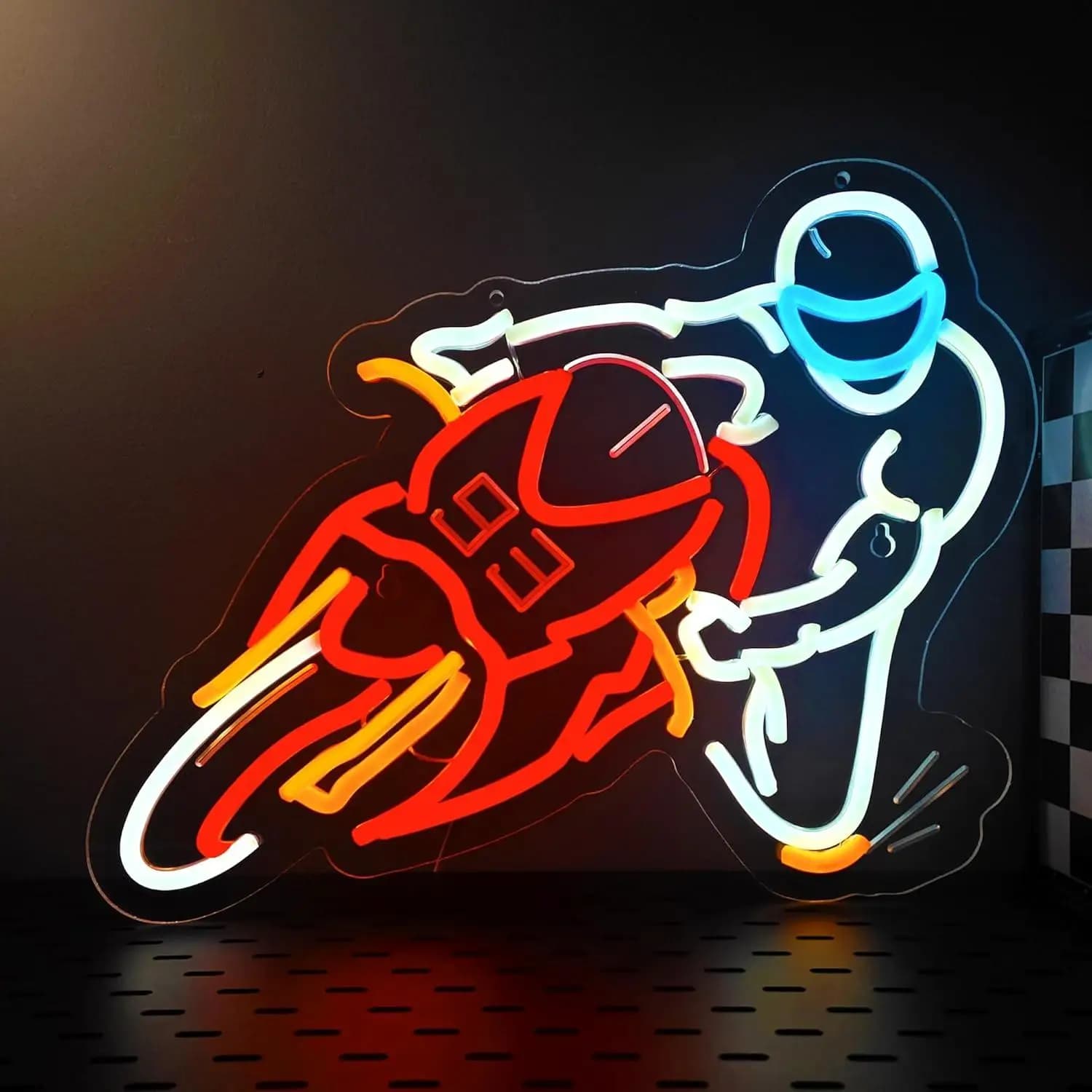 Insegna al Neon per Gare Motociclistiche, Luci al Neon USB Dimmerabili per Garage, Officina, Laboratorio, Decorazione, Regali di Compleanno