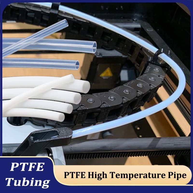 1 ~10m PTFE High Temperature Tube ID 0.5/1/2/2.5/3/4/5/6/7/8/10mm Heat-resistant Insulation Rigid Pipe for 3D Printer Parts 600V