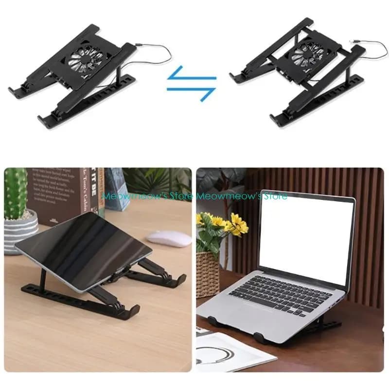 W91A Supporto per computer pieghevole universale con ventola raffreddamento 9 impostazioni angolate per tablet e laptop