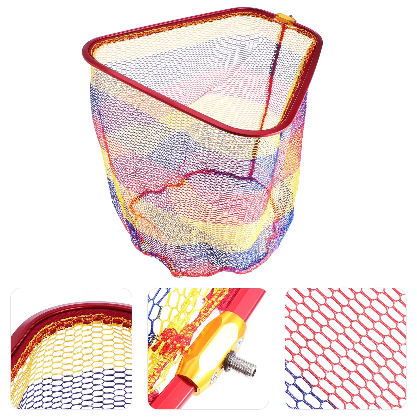 1 Pezzo Rete da Pesca Premium in Lega di Alluminio a Forma Trapezoidale, Lucida, Anti-Graffio, con Borsa Profonda per il Recupero del Pescato