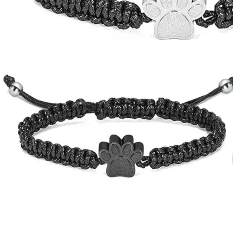 Adjustable Titanium Steel Pet Ash Urn Bracelet Openable Waterproof Pet Hair Keepsake Jewelry for Dog Cat Owner Memorial Gift