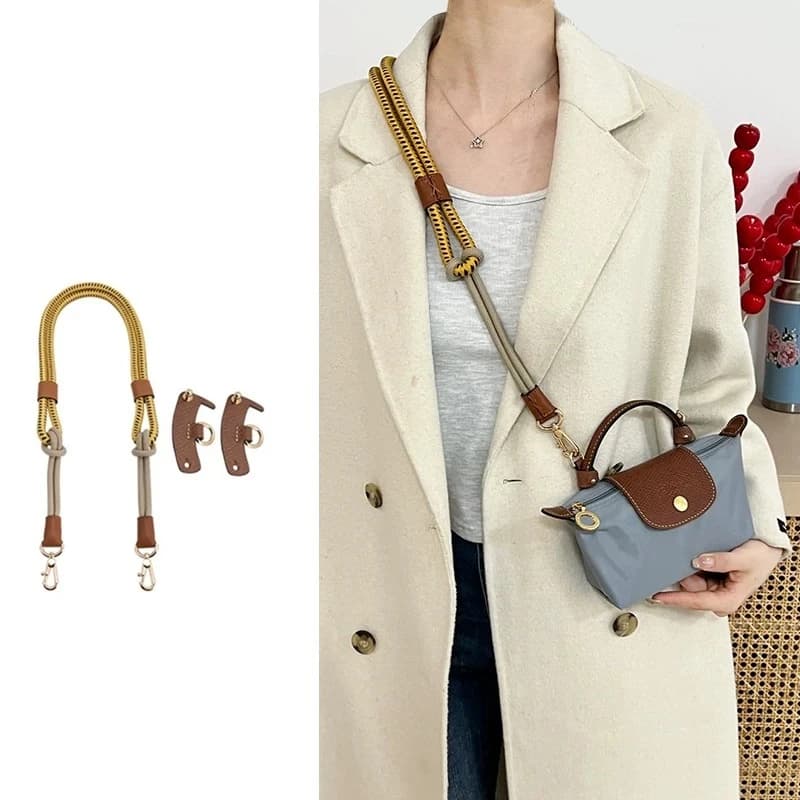 3 pcs/set Nylon Corda Belt Buckle Clasp Accessories Kit For Longchamp Mini Punching Bag Free 78 cm/100 cm Shoulder strap