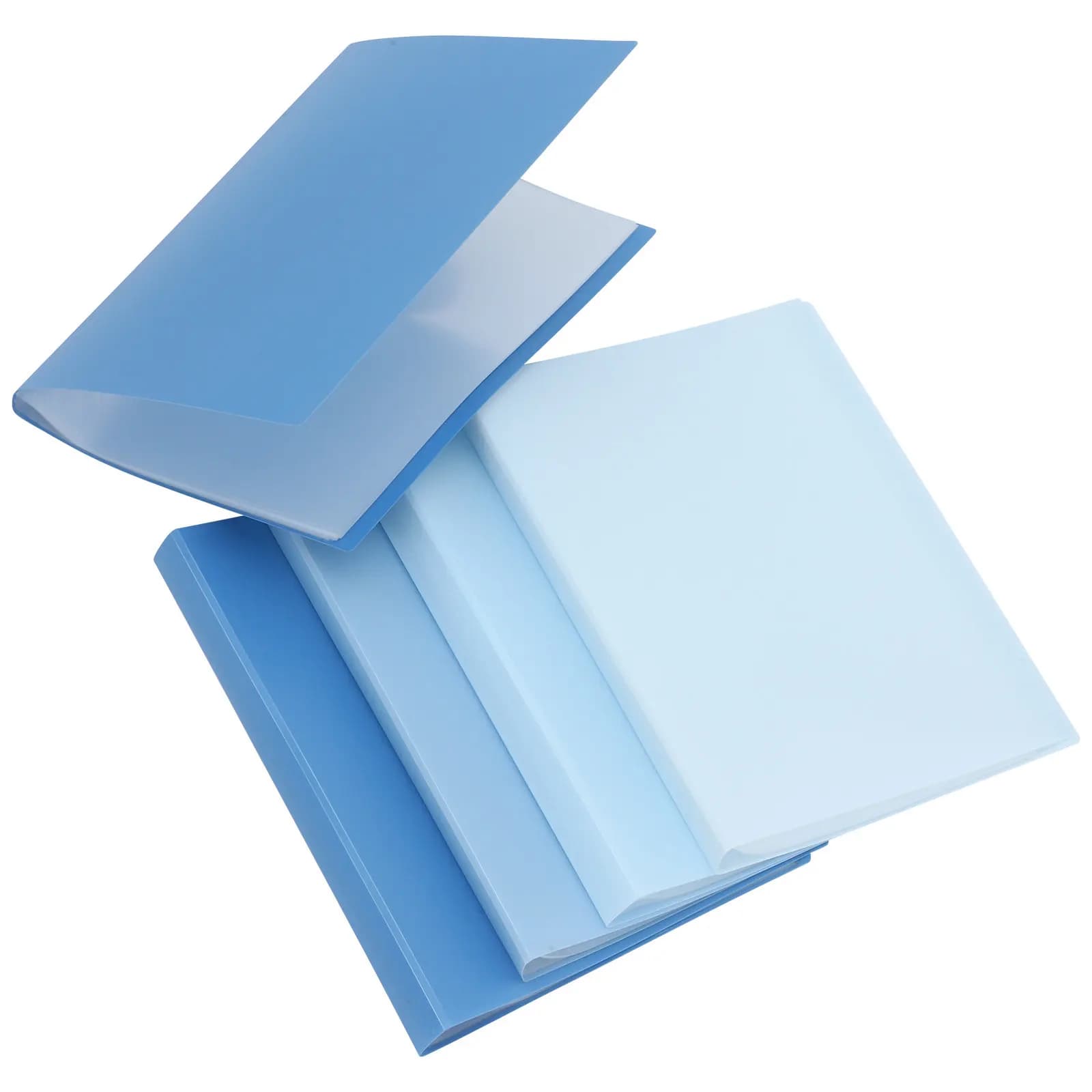 5Pcs Gradient Color Plastic Document Folder Expandable Display Folder File Organizer Receipt Container File Folders