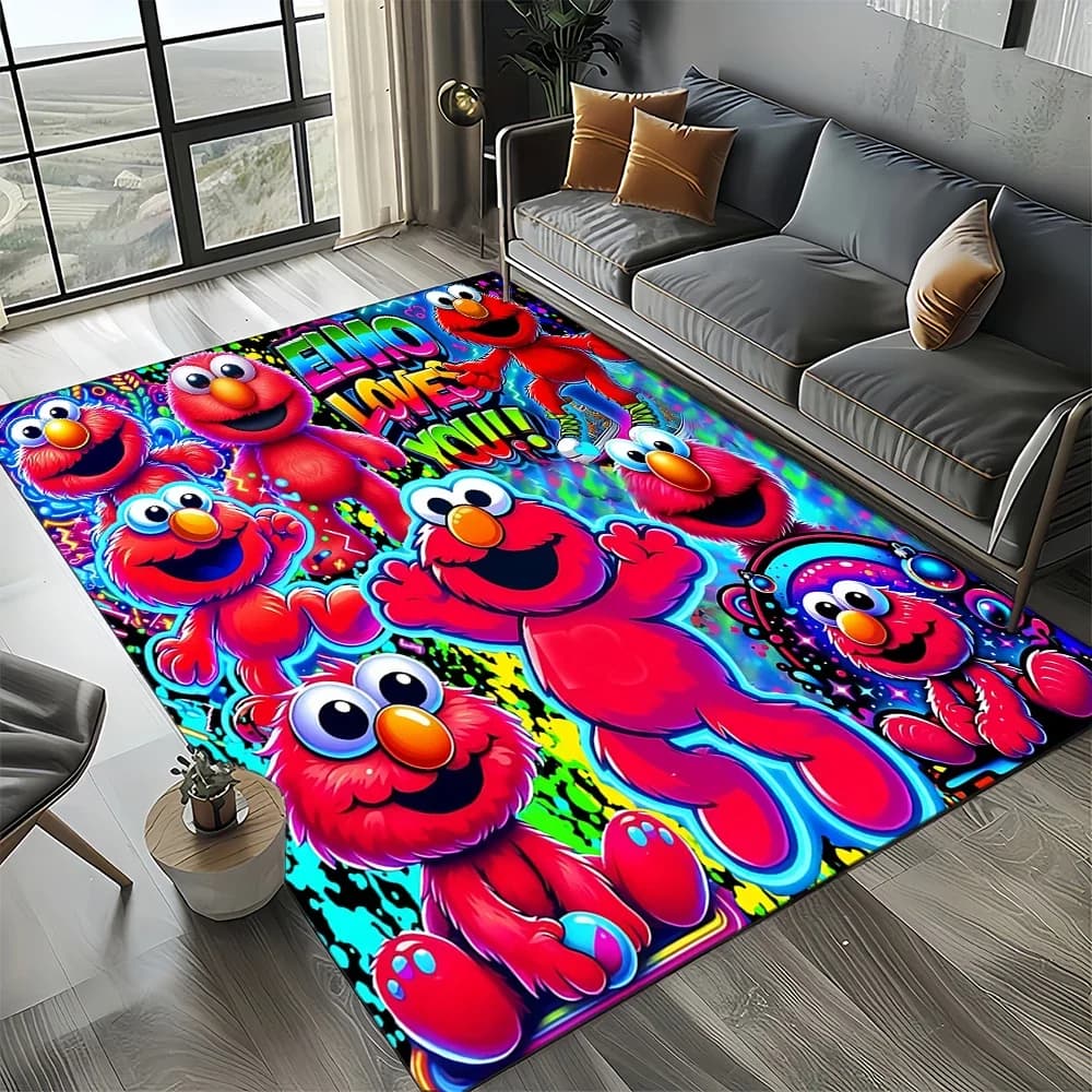 Nuovo Stile 2025 Tappeto Cartoon Sesame Street per Soggiorno, Camera da Letto, Decorazione Casa, Divano, Tappetino Antiscivolo per Bambini