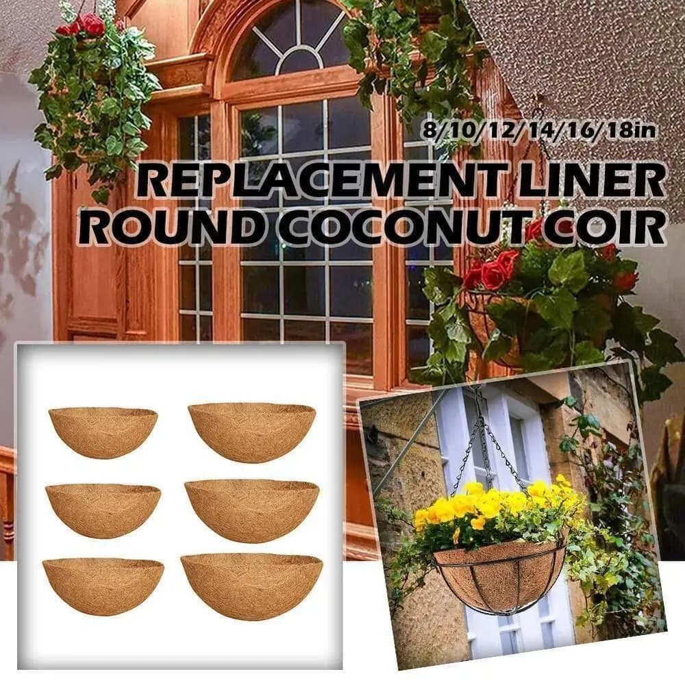 Breathable Outdoor Round 8/10/12/14/16/18 Inch Coconut Liners Hanging Basket Liner For Planters Basket Replacement Liner