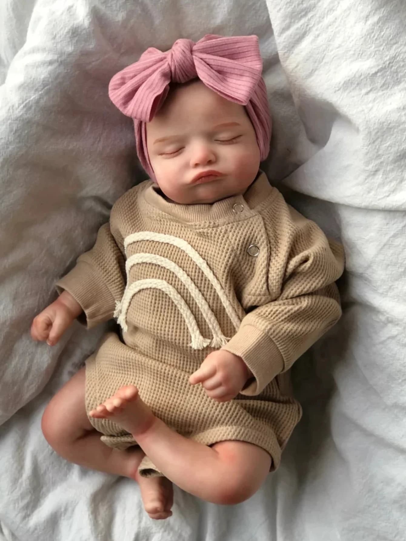 18 pollici Rosalie Bebe bambola neonato fatta a mano 3D dipinta a mano Soft Touch Reborn Doll