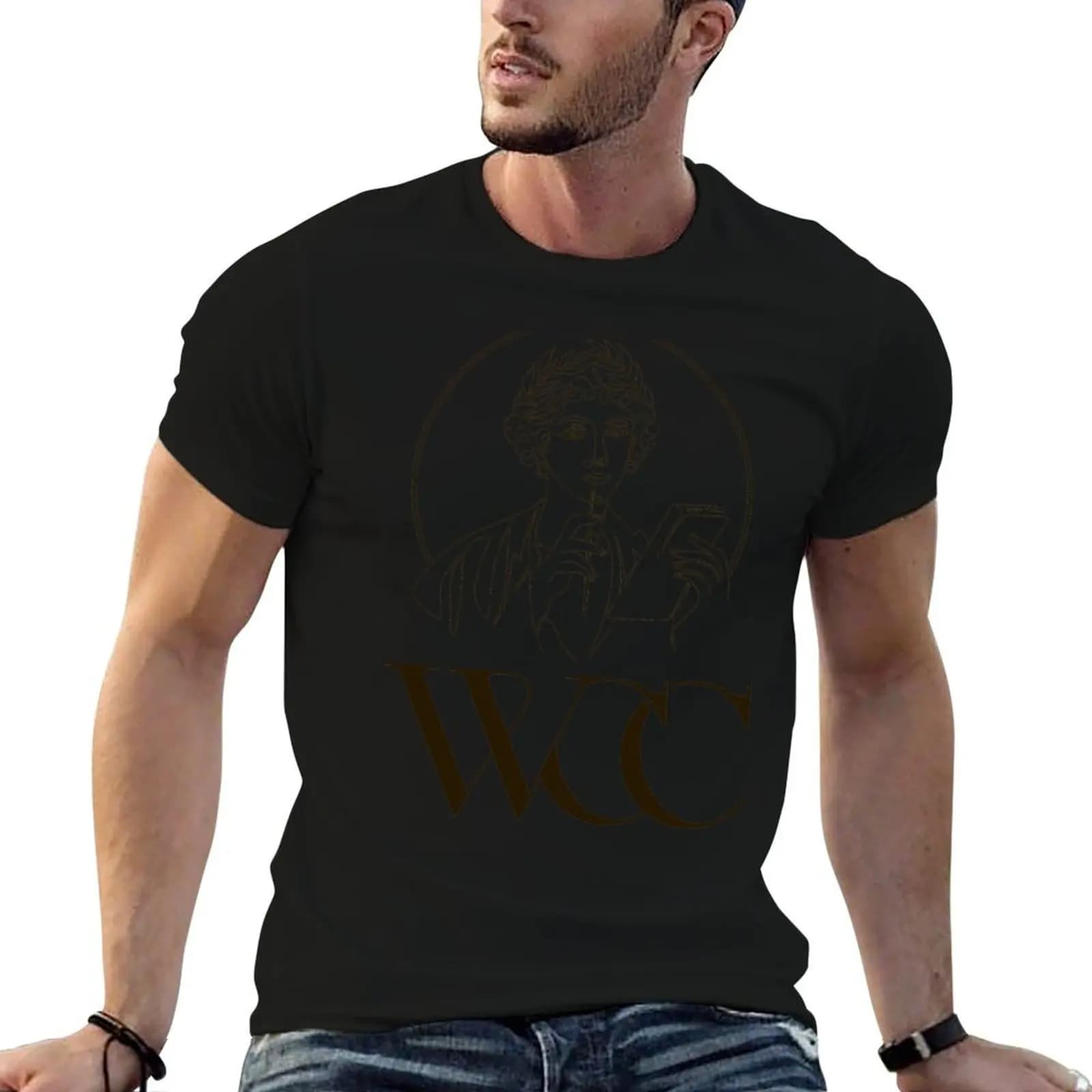 T-shirt WCC Sappho (Dark Print) da uomo, t-shirt di design per uomo, t-shirt divertenti con grafiche per uomo, t-shirt divertenti in cotone per uomo