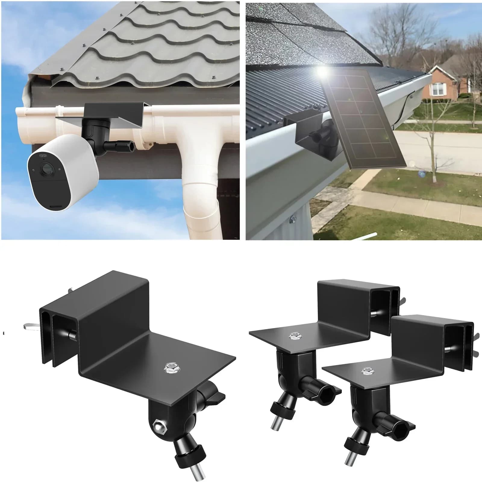 Weatherproof Gutter Mount for Ring Video Doorbell 1(1st&2nd Gen)/Doorbell 4(2021)&2/3/3 Plus/WYZE Cam V3/Blink xt/xt2(black)