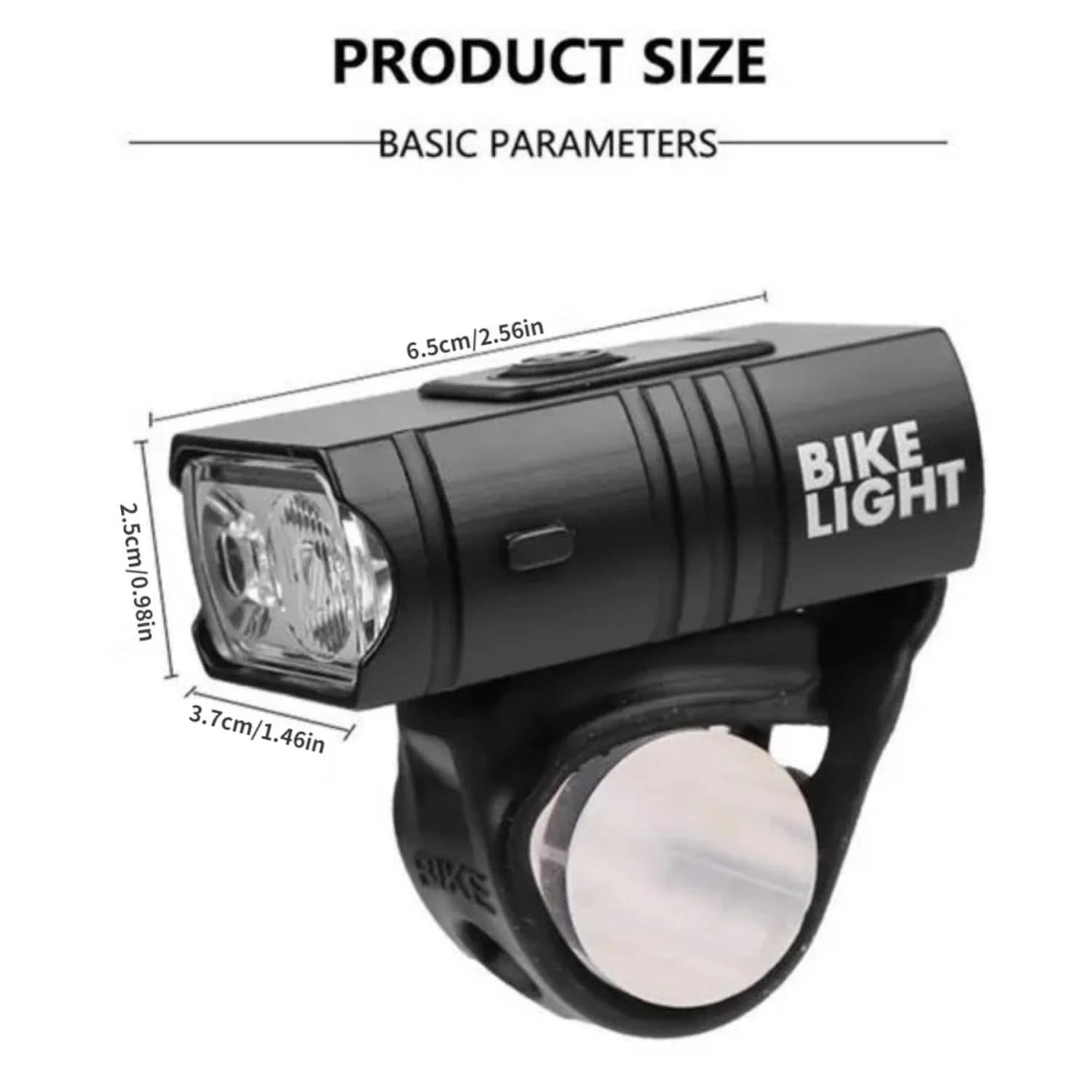 Luce per bicicletta a LED ricaricabile tramite USB - Faro anteriore per bici impermeabile per ciclismo - Torcia per manubrio