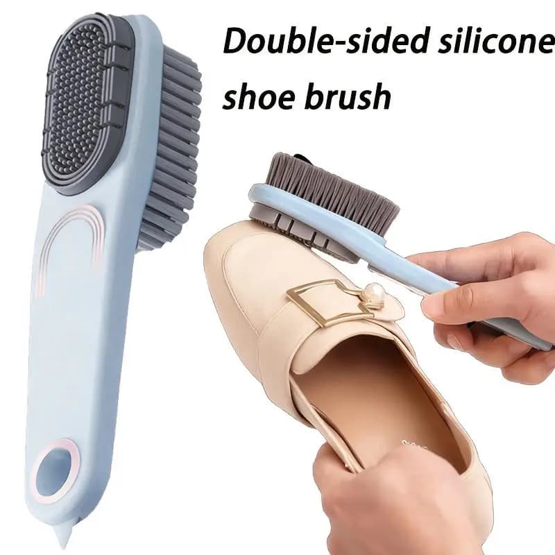Spazzola per Scarpe in Gomma a Doppia Faccia con Setole Morbide, Spazzola per Vestiti e Scarpe, Strumento di Pulizia Impermeabile per Rimozione dello Sporco