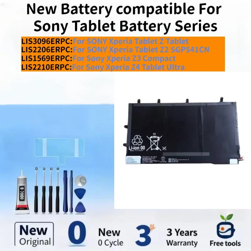 Nuova batteria compatibile per SONY Xperia Tablet Z / Tablet Z2 / Xperia Z3 / Xperia Z4 + Strumenti gratuiti
