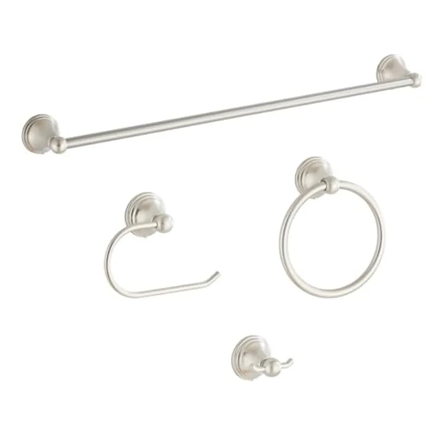 Set di 4 Portasciugamani, Portasciugamani da 24 Pollici per Bagno a Parete, in Acciaio Inox SUS304, Set Completo di Accessori per il Bagno