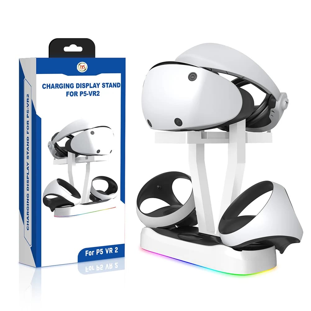 Per PS VR2 Supporto di ricarica con display Maniglia leggera Base di ricarica con supporto per occhiali Supporto di ricarica per gamepad per accessori PS5