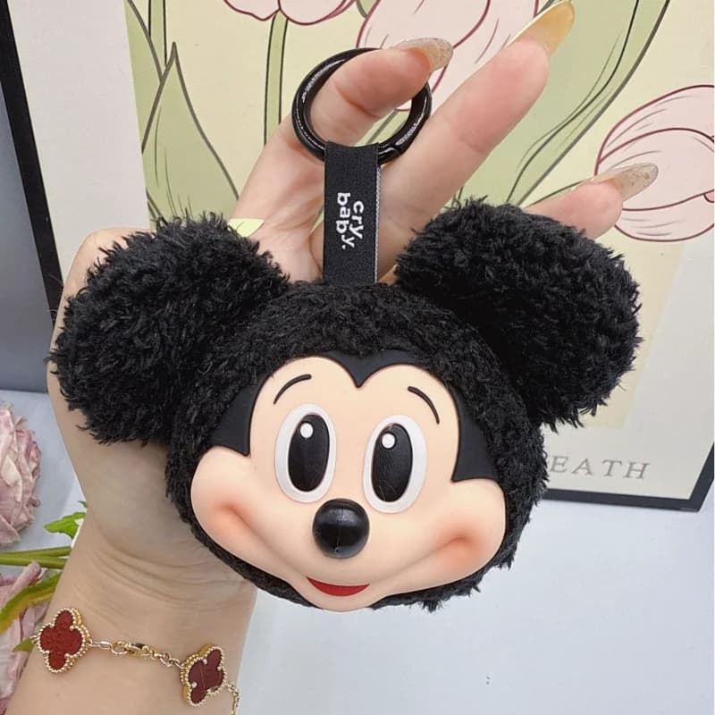 Portachiavi per bambola di peluche di Topolino Minnie Portachiavi con design a testa grande carino Zaino Decorazione da appendere Accessori per imballaggio posteriore