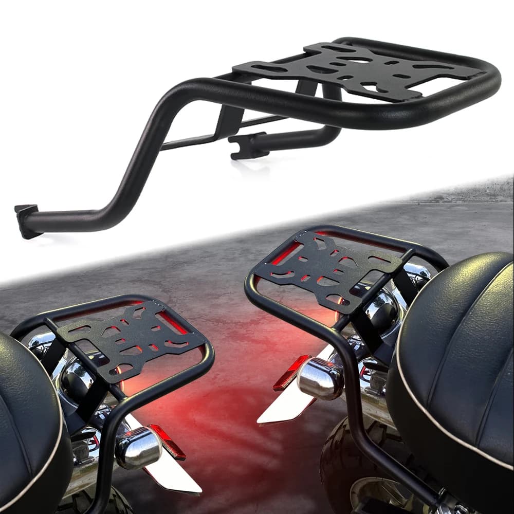 Portapacchi Posteriore in Acciaio per Moto, Piastra Portaoggetti, Scaffale Portabagagli per Honda Monkey 125 2019-2026