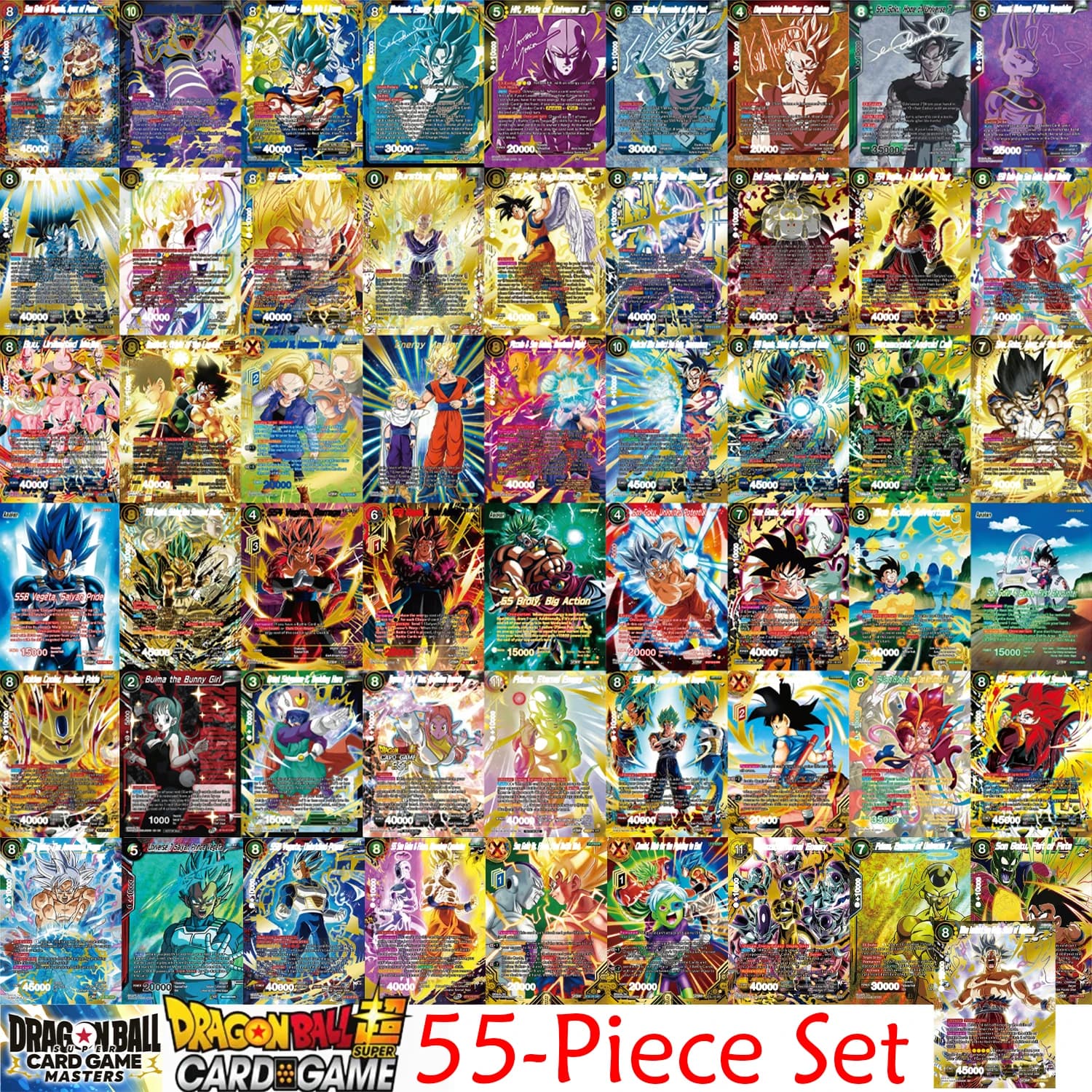 Carte da Gioco Anime Dragon Ball Super Masters Secret Special God Rare Gogeta Goku Frieza Vegeta Gohan Proxy Collection con Texture Foil