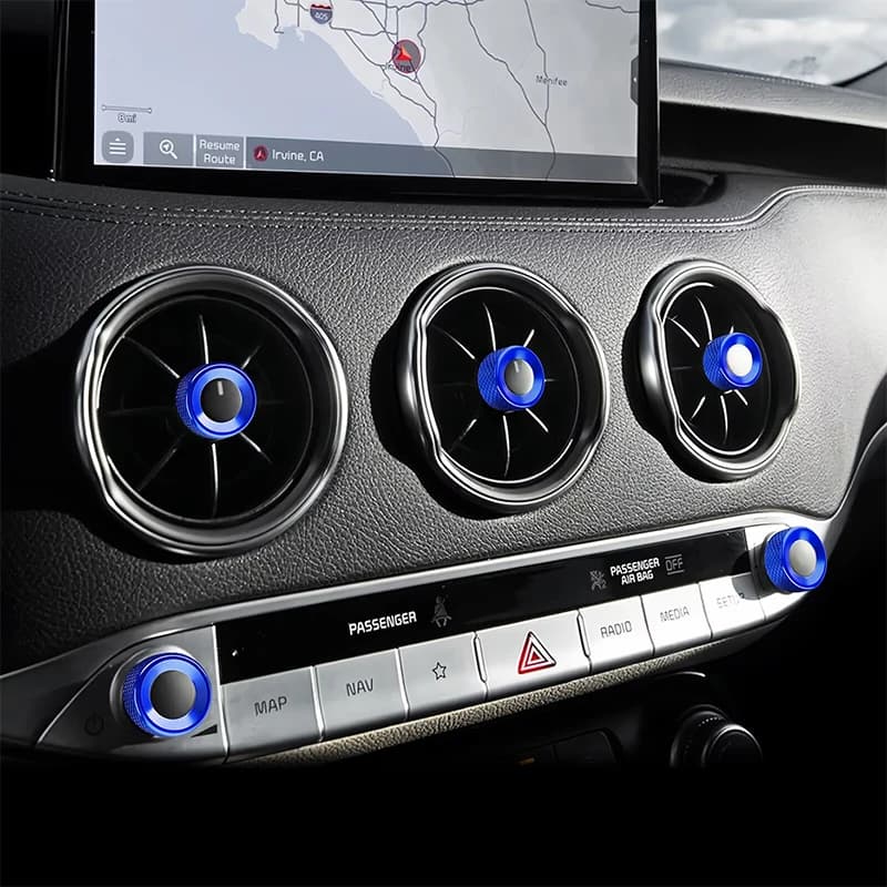 Decorative ring for central air outlet knob interior modification part For Kia Stinger CK 2018 2019 2020 2021 2022 2023