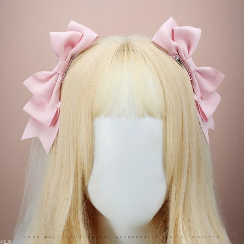 Bowknot Tornante Kawaii Lolita Copricapo Cosplay Comic Convention Accessori Sweet Girl JK Bella clip per capelli Fiocco Nastro Copricapo